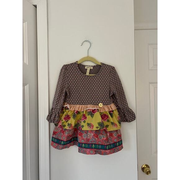 Matilda Jane Flynn Marjorie Tunic Long Sleeve Polka Dot and Floral Tiered - Picture 1 of 6